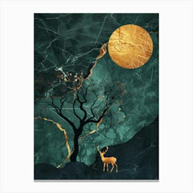 Deer In The Moonlight 5 Canvas Print