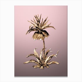 Gold Botanical Fritillaries on Rose Quartz n.3952 Canvas Print
