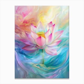 lotus flower swirling colors of light 8 Canvas Print