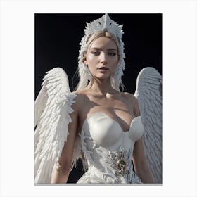 Angel Lady, Angel Wings, Greek Goddess, Aesthetic Art, Portrait Art, Ai Generated Art Vol.8 Canvas Print