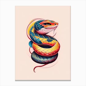 Copperhead Snake Tattoo Style Canvas Print