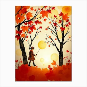 Autumn Leaves In The Park 1 Canvas Print