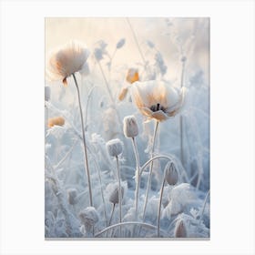 Frosty Botanical Poppy 2 Canvas Print