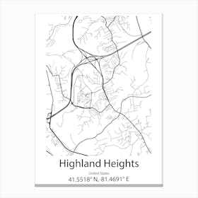 Highland City,United States Minimalist Map Lienzo