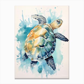 Sea Turtle Watercolour Painting Canvas Print