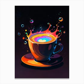 Coffee Cup With Bubbles Canvas Print