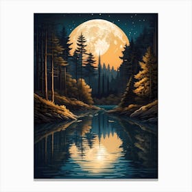 Full Moon In The Forest 2 Canvas Print