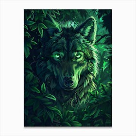 Green Wolf Canvas Print