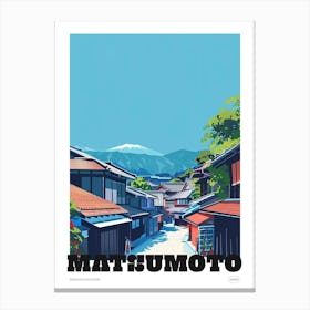 Matsumoto Japan 3 Colourful Travel Poster Canvas Print