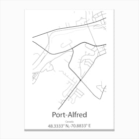 Port Alfred,Canada Minimalist Map Canvas Print