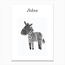 B&W Zebra 2 Poster Canvas Print