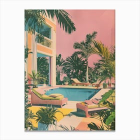 Pink Pool Collage Canvas Print
