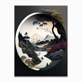 Landscapes 2, Yin and Yang Illustration Canvas Print