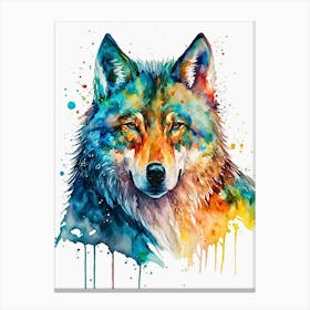 Wofl Water Color Canvas Print