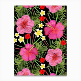 Hibiscus And Frangipani Canvas Print