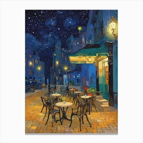 Starry Night Cafe Canvas Print