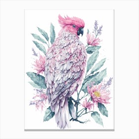 Pink Cockatoo Painting (1) Canvas Print