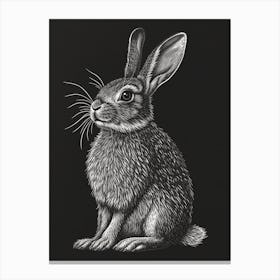 Britannia Petite Blockprint Rabbit Illustration 3 Canvas Print