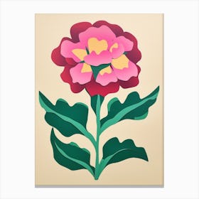 Cut Out Style Flower Art Carnation 3 Canvas Print