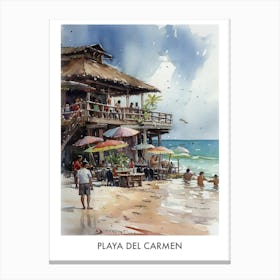 Playa Del Carmen Watercolor 3travel Poster Canvas Print