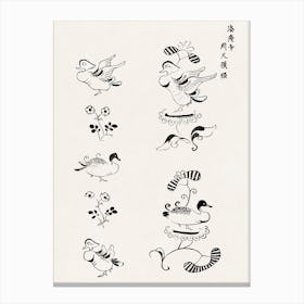 Japanese Vintage Original Woodblock Print From Yatsuo No Tsubaki, Taguchi Tomoki 11 Canvas Print
