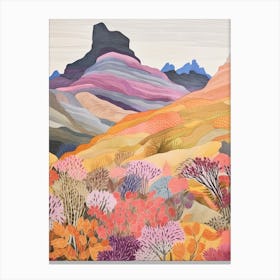 Mount Ossa Australia 2 Colourful Mountain Illustration Canvas Print