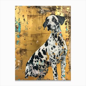 Dalmatian Dog Gold Effect Collage 2 Canvas Print