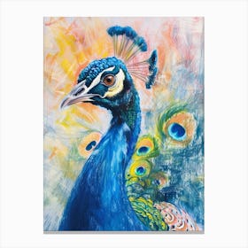 Peacock Sketch Portrait 1 Canvas Print