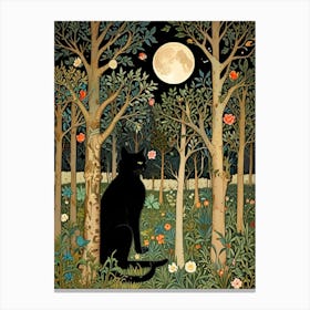 William Morris Cat In The Forest 11 Canvas Print