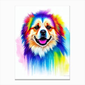 Tibetan Spaniel Rainbow Oil Painting dog Canvas Print