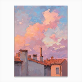 Nice Rooftops Morning Skyline 4 Canvas Print