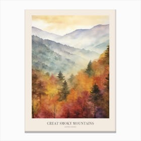 Autumn Forest Landscape Great Smoky Mountains National Park Poster Canvas Print
