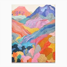 Mount Vesuvius Italy 1 Colourful Mountain Illustration Canvas Print