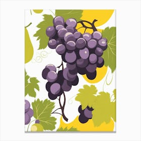 Seamless Pattern With Grapes Canvas Print