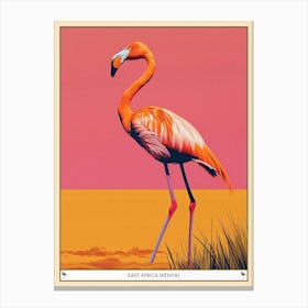 Greater Flamingo East Africa Kenya Tropical Illustration 6 Poster Canvas Print