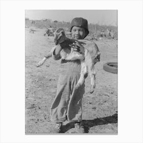 Mexican Boy With Goat, Crystal City, Texas By Russell Lee Canvas Print