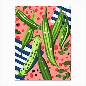 Okra Summer Illustration 4 Canvas Print