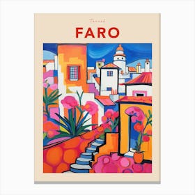 Faro Portugal 2 Fauvist Travel Poster Canvas Print