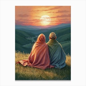 Sunset Couple 1 Canvas Print