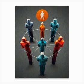 People In A Circle 2 Canvas Print