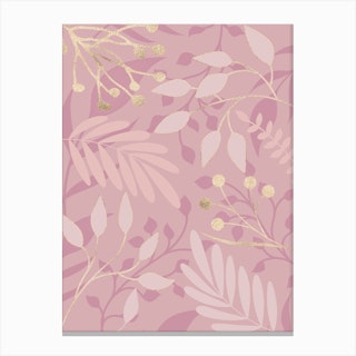 Pastel Pink Floral Glamour Canvas Print