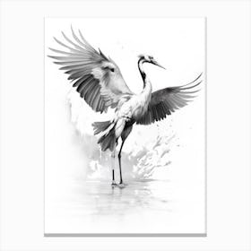 Crane In Flight 3 Canvas Print