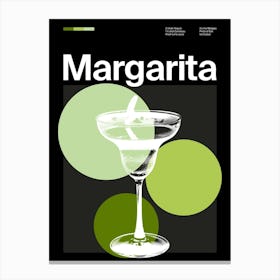 Mid Century Dark Margarita Cocktail Canvas Print