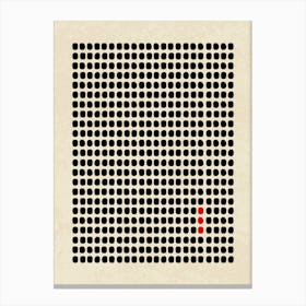 Minimalist Grid with Red Accent Abstract Art Stampe su tela