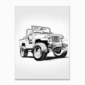 Jeep Wrangler Line Drawing 20 Canvas Print