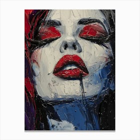 Woman With Red Lipstick Canvas Print