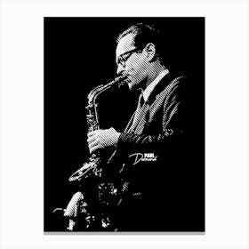 Paul Desmond American Jazz Saxophonist Music in Black White Line Art Toile