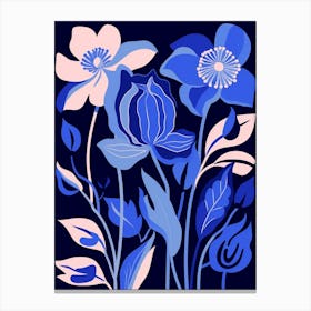 Blue Flower Illustration Hellebore 2 Canvas Print