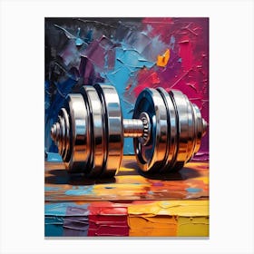 Silver Dumbbell Canvas Print