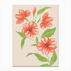 Red Summer Blooms Canvas Print